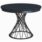 OKRĄGŁY STÓŁ rozkładany LORENZO Z MASKOWNICĄ 100 cm+40cm czarny/artisan - obrazek 4
