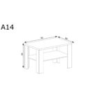 Klasyczna Ława do salonu ANTICA A-14 KRAFT ZŁOTY - obrazek 2