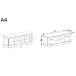 Klasyczna Szafka RTV ANTICA A-4 KRAFT ZŁOTY - obrazek 2