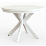 OKRĄGŁY STÓŁ rozkładany BELLAGIO Z MASKOWNICĄ 100 cm+80cm biel/biel