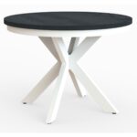 OKRĄGŁY STÓŁ rozkładany BELLAGIO Z MASKOWNICĄ 100 cm+80cm biel/czarny