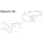 Nowoczesne BIURKO MALUMI-9 CASHMERE - obrazek 3