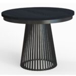 OKRĄGŁY STÓŁ rozkładany LAMELL Z MASKOWNICĄ 100 cm+80cm czarny/czarny