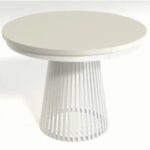 OKRĄGŁY STÓŁ rozkładany LAMELL Z MASKOWNICĄ 100 cm+80cm biel/cashmere