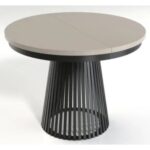 OKRĄGŁY STÓŁ rozkładany LAMELL Z MASKOWNICĄ 100 cm+80cm czarny/clay gray