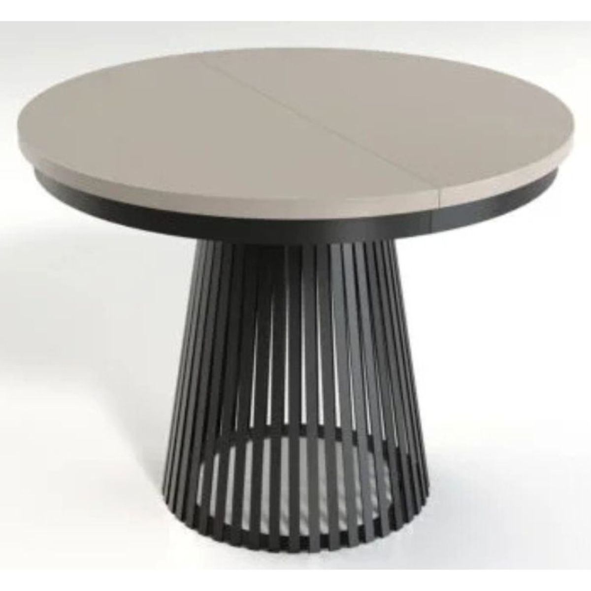 Lamell-czarny-clay.jpg OKRĄGŁY STÓŁ rozkładany LAMELL Z MASKOWNICĄ 100 cm+80cm czarny/clay gray - obrazek 1