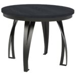 OKRĄGŁY STÓŁ rozkładany MATTEO Z MASKOWNICĄ 100 cm+80cm czarny/czarny painflow